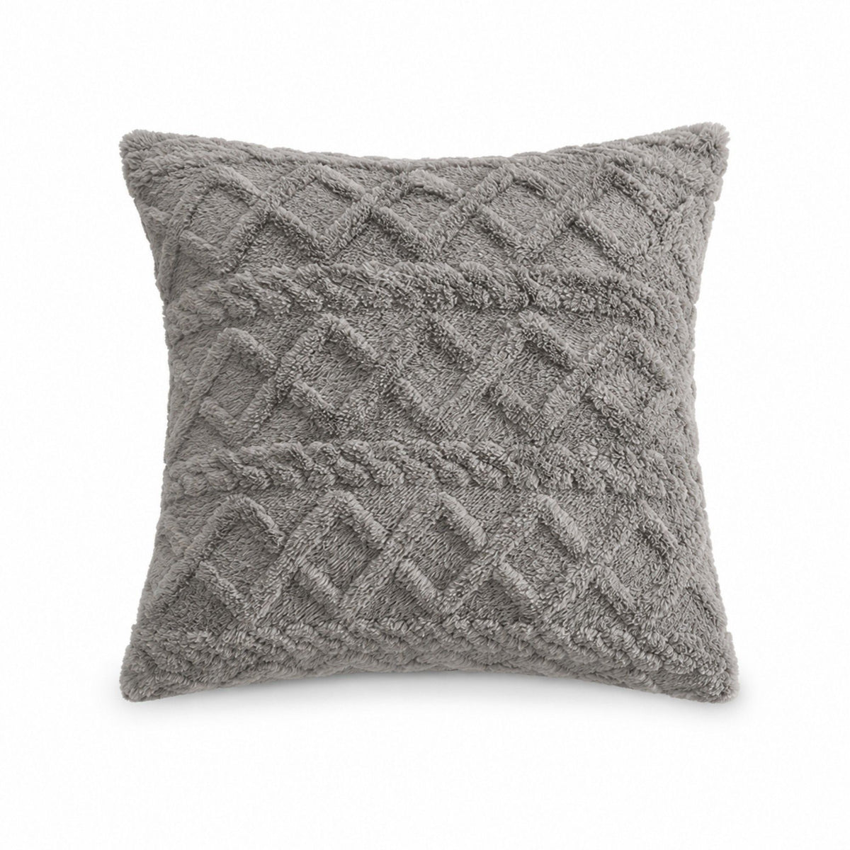 Plush Textured Jacquard Throw Pillow Cover Square Decorative Cushion Cover