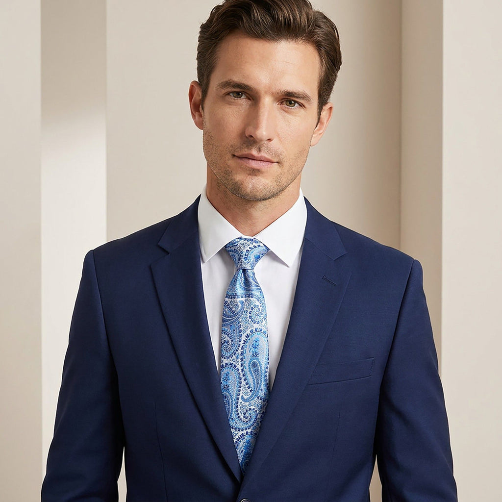 Men's Floral Print Tie with Woven Botanical Pattern and Classic Tapered Design