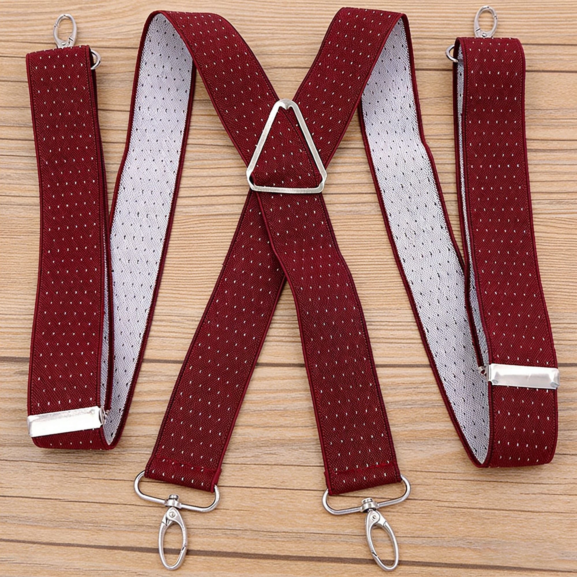 Anna-Kaci Men's Adjustable Suspenders 46in Elastic Suspenders with Clips for Formal & Casual Wear