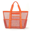 Large Mesh Beach Tote Bag with Shoulder Handles and Pockets