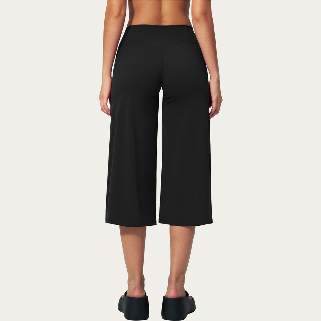 Anna-Kaci Active Women's High Waist Capri Wide Leg Pants with Smooth Stretch Fabric and Relaxed Fit