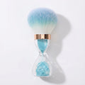 Hourglass Handle Face Powder Brush with Soft Synthetic Bristles and Decorative Clear Base