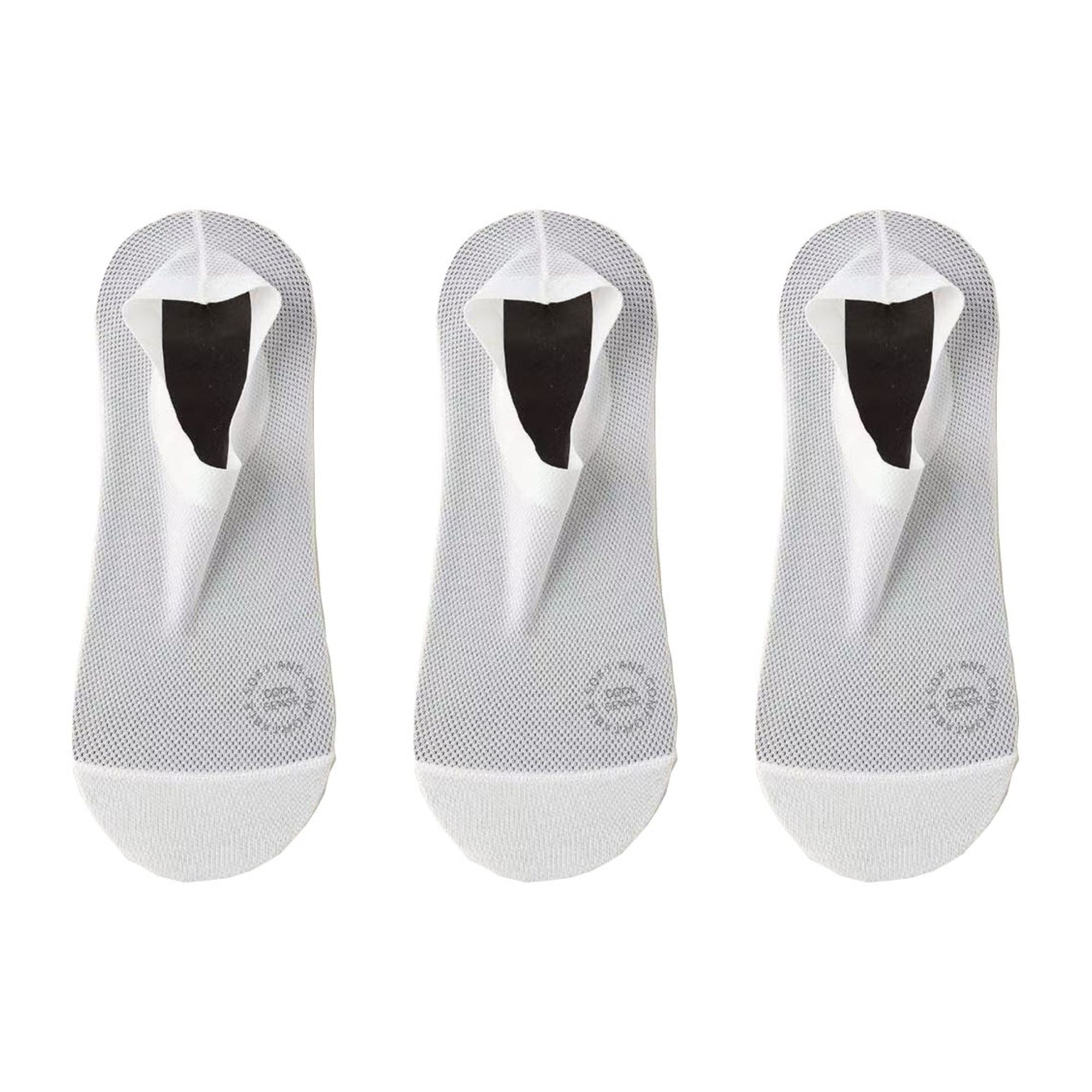 Anna-Kaci Men's No-Show Mesh Socks with Non-Slip Silicone Heel Grip and Breathable Low-Cut Design 3-Pack