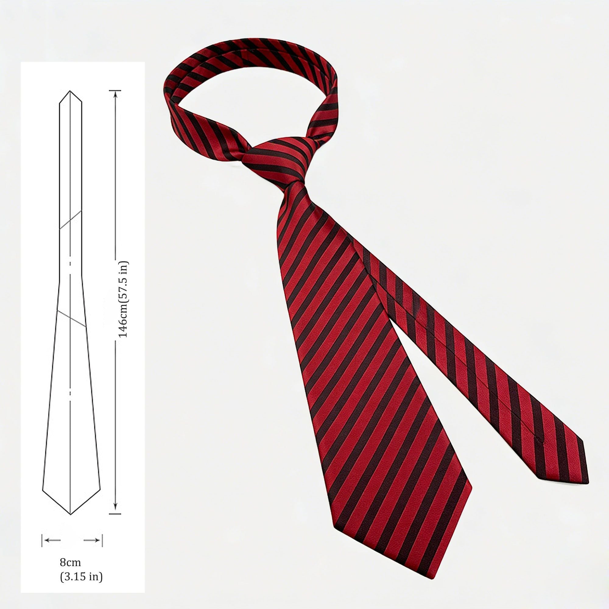 Anna-Kaci Men's Diagonal Stripe Polyester Tie - Formal Necktie for Business, Weddings & Stylish Daily Wear