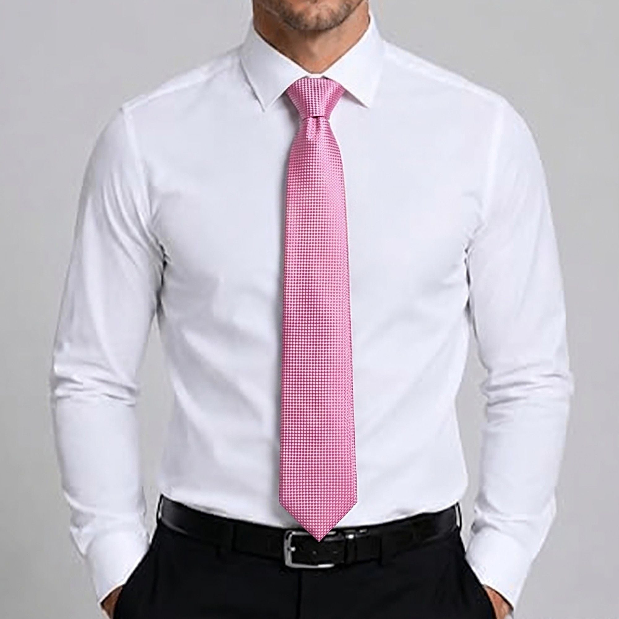 Men's Formal Tie Gift Set with Pocket Square Cufflinks Tie Clip and Gift Box