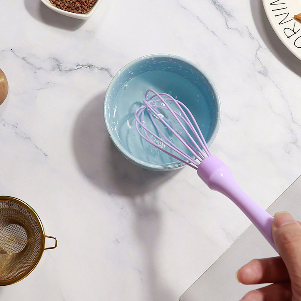 3-Piece Mini Silicone Whisk Set for Baking, Mixing and Kitchen Prep