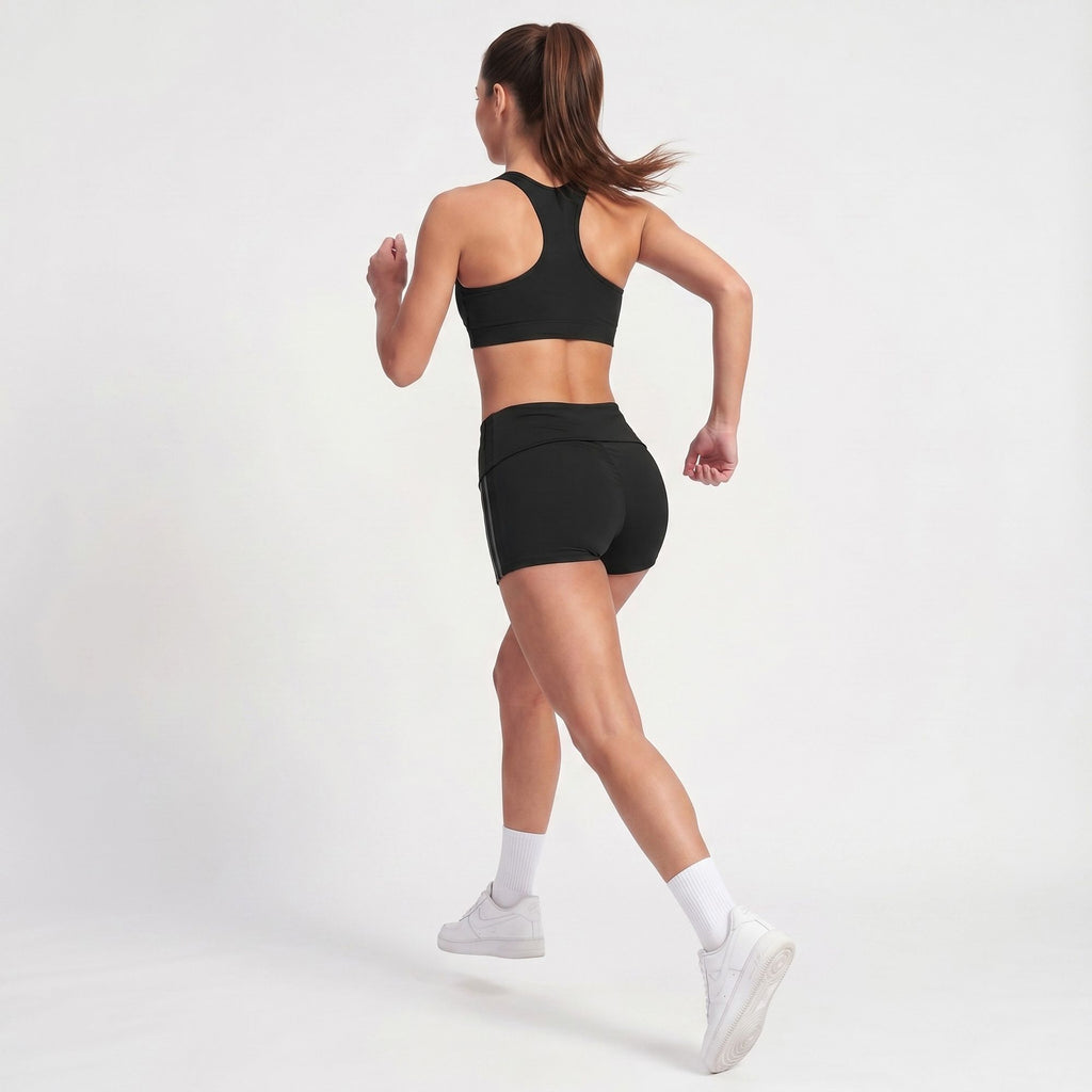 High Waisted Side Stripe Yoga Shorts Butt Lifting Workout Shorts