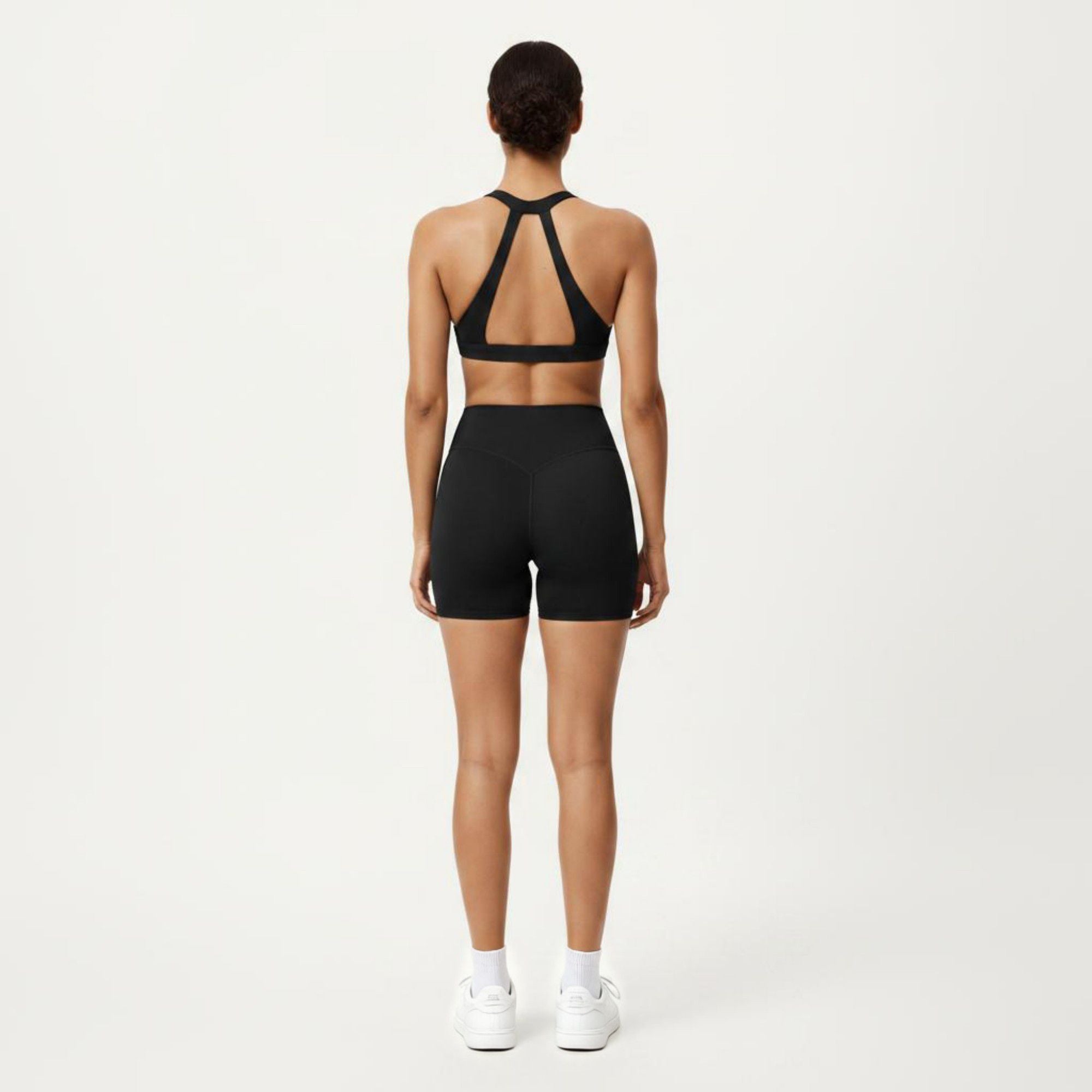 Anna-Kaci Active Women's Racerback Sports Bra with Scoop Neck and Open Back Cutout Design