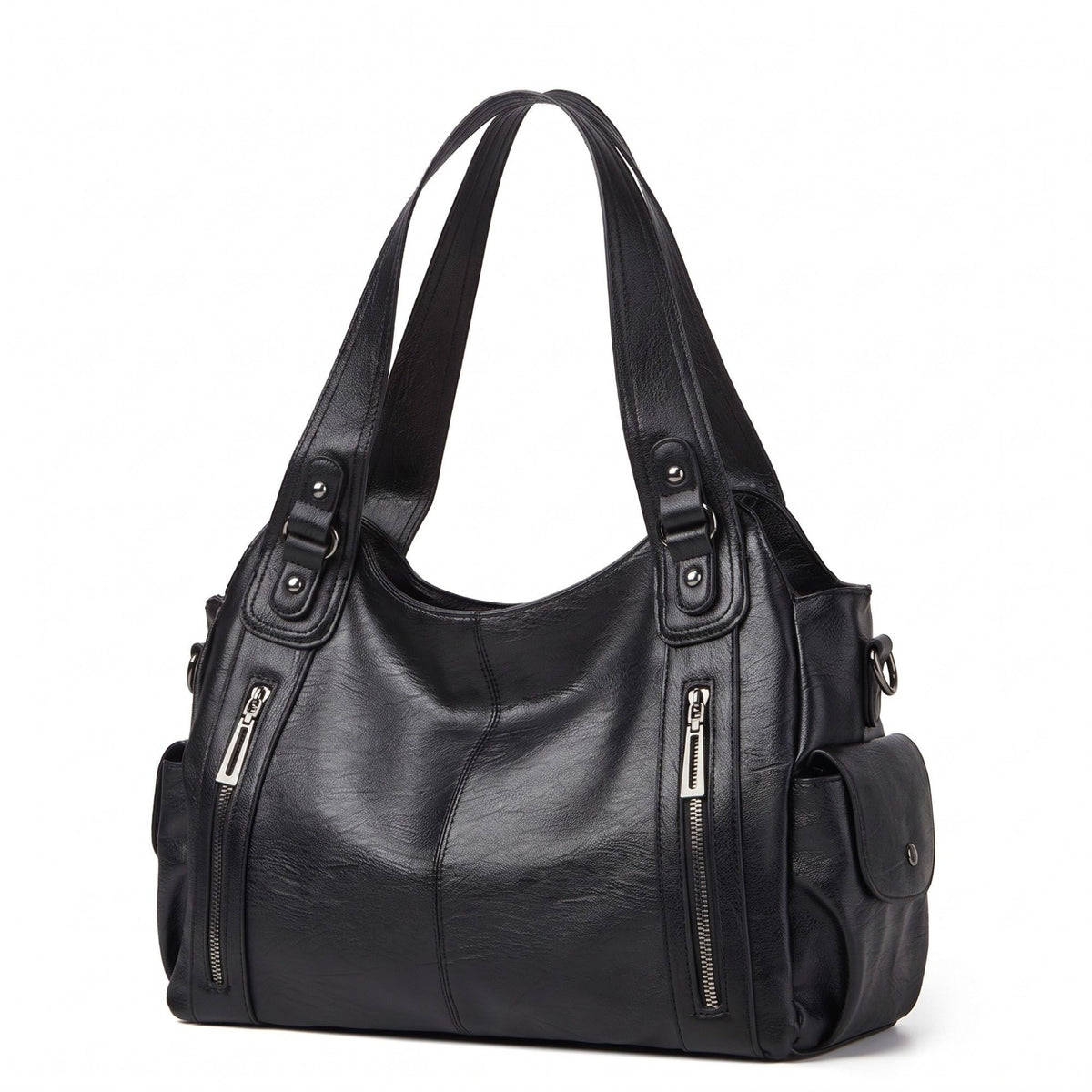 Large Shoulder Tote Bag with Multiple Pockets