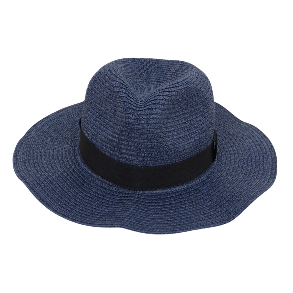 Anna-Kaci Wide Brim Straw Fedora Sun Hat with Black Band Lightweight Packable Summer Panama Hat for UV Protection