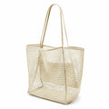 Mesh Tote Bag Large Capacity Lightweight Polyester Shoulder Handbag with Inner Pouch