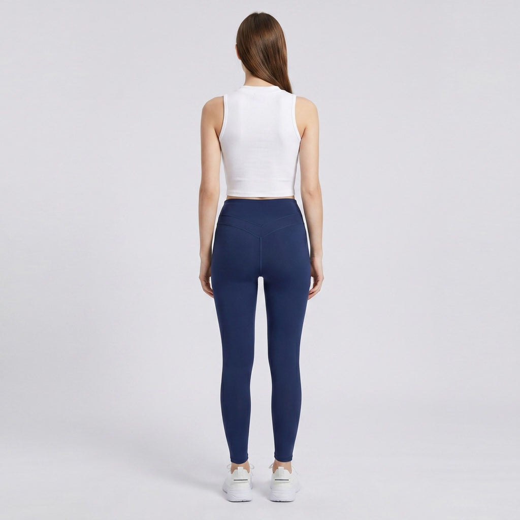 Anna-Kaci Women's High Waist Leggings with V Waist Seam and Smooth Stretch Fit