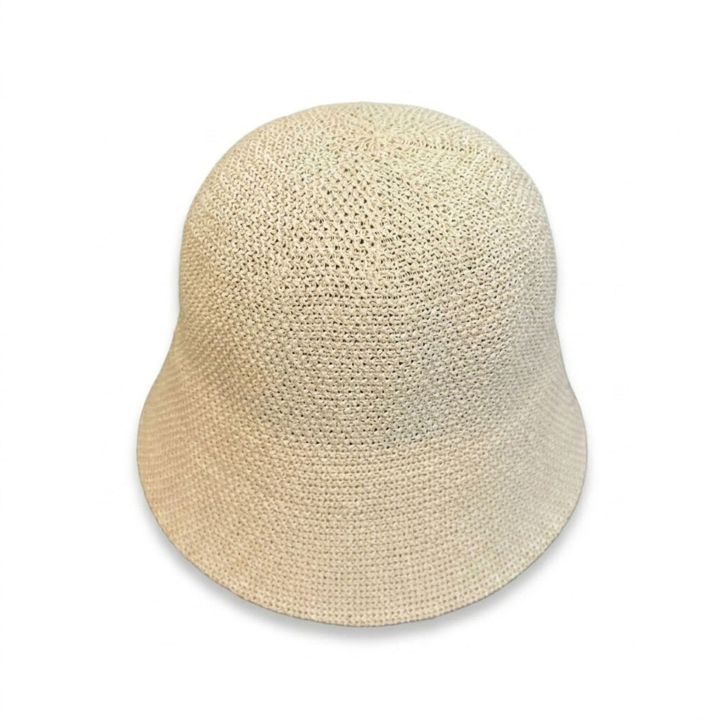 Crochet Bucket Hat with Openwork Texture and Short Brim