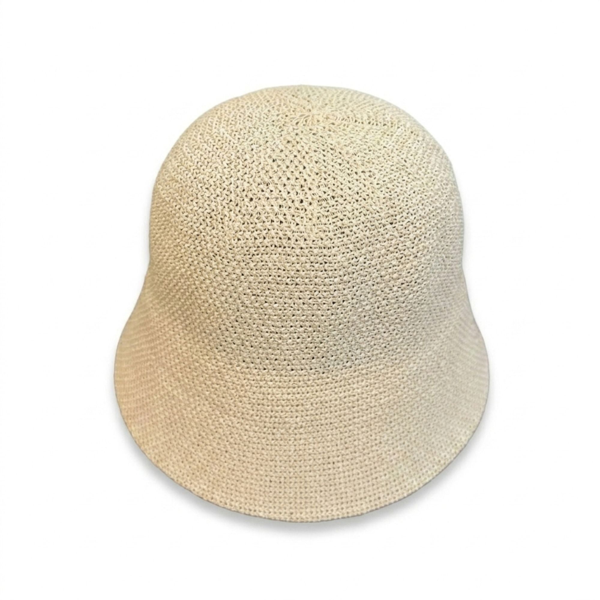 Crochet Bucket Hat with Openwork Texture and Short Brim