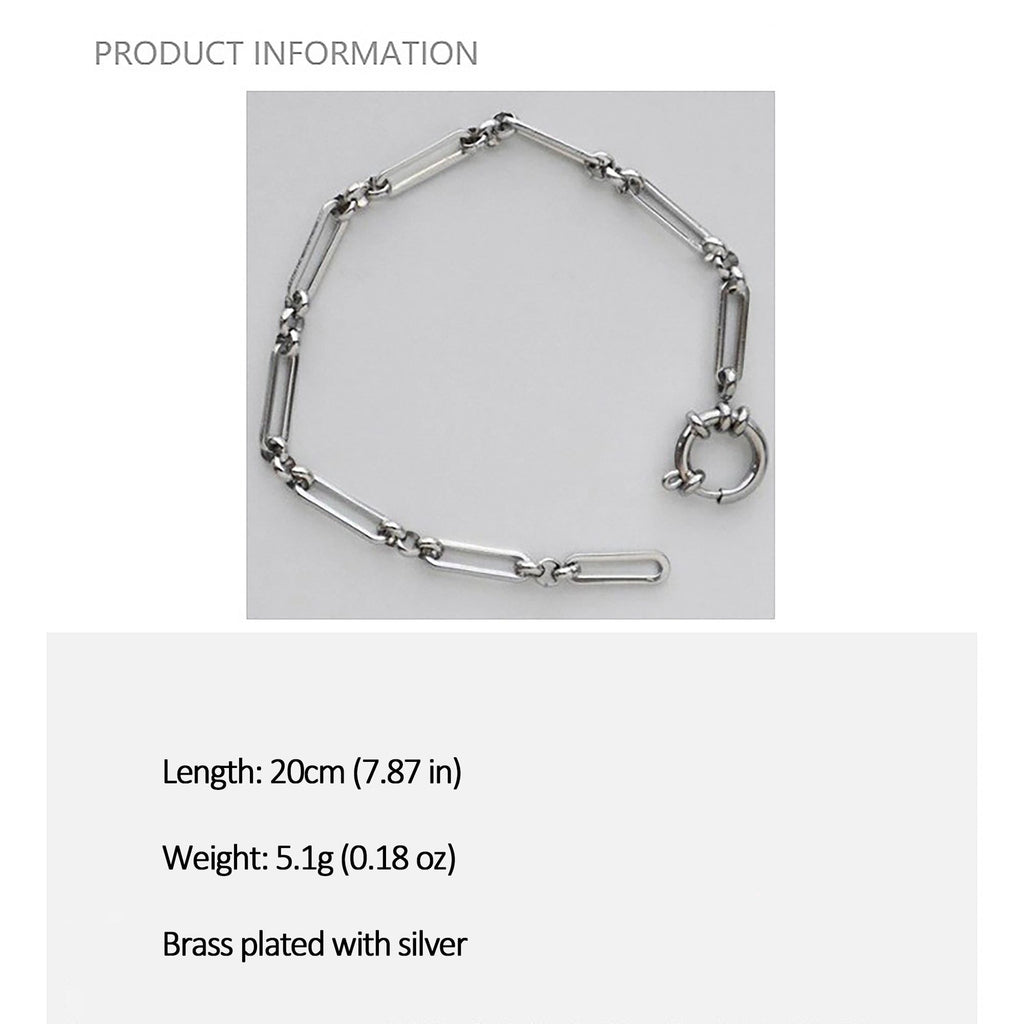 Women's Paperclip Chain Bracelet - Open Ring Clasp Bracelet for Minimalist Modern Styling