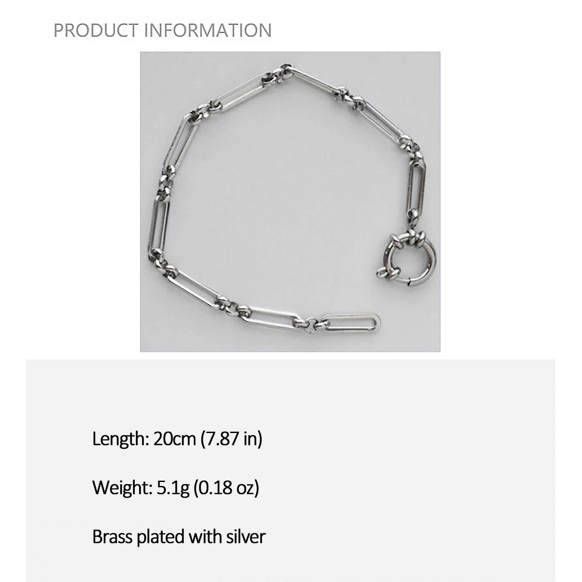 Women's Paperclip Chain Bracelet - Open Ring Clasp Bracelet for Minimalist Modern Styling