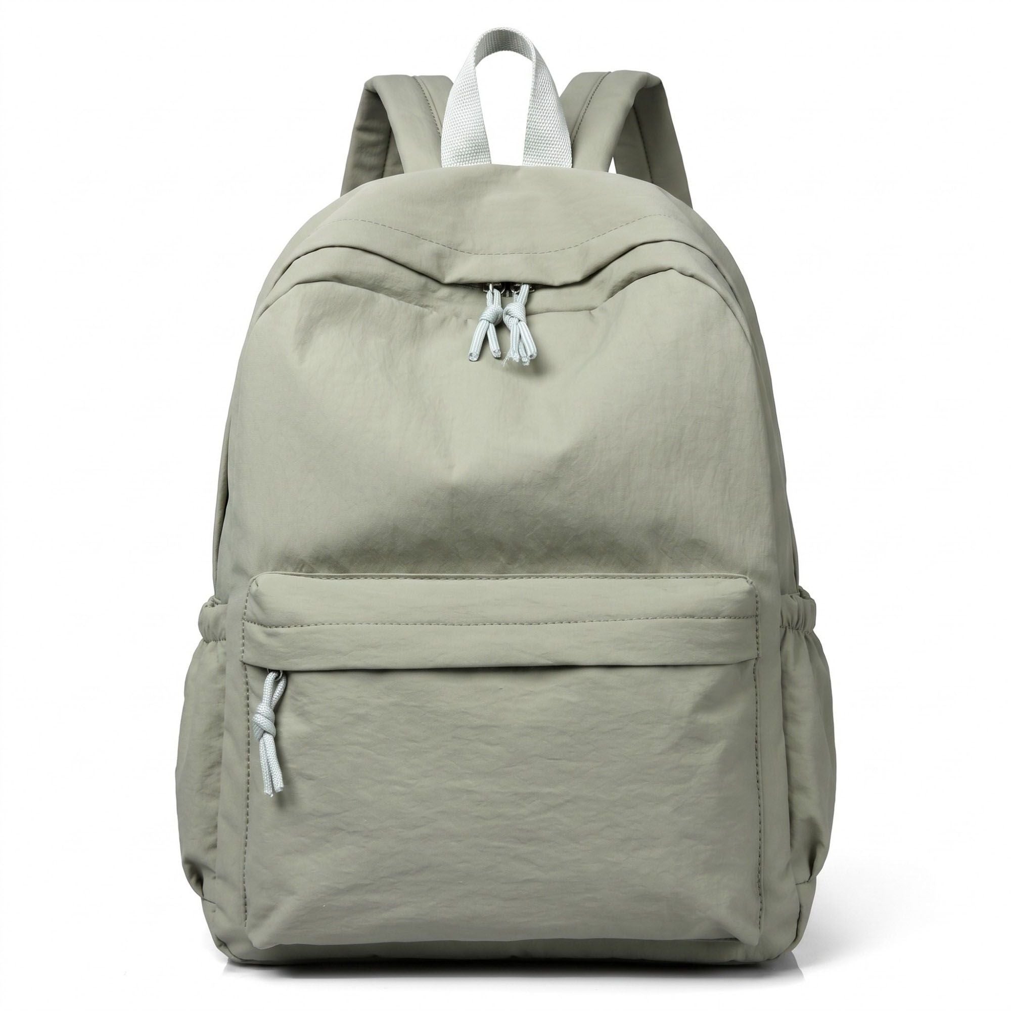 Lightweight Crinkle Multi-Pocket Backpack with Padded Straps and Side Pockets