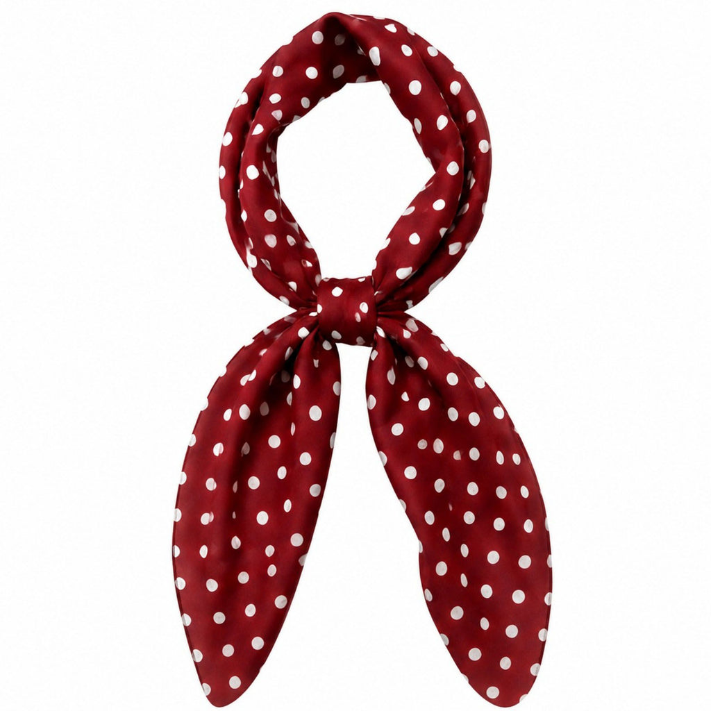 Polka Dot Skinny Neck Scarf with Pointed Ends