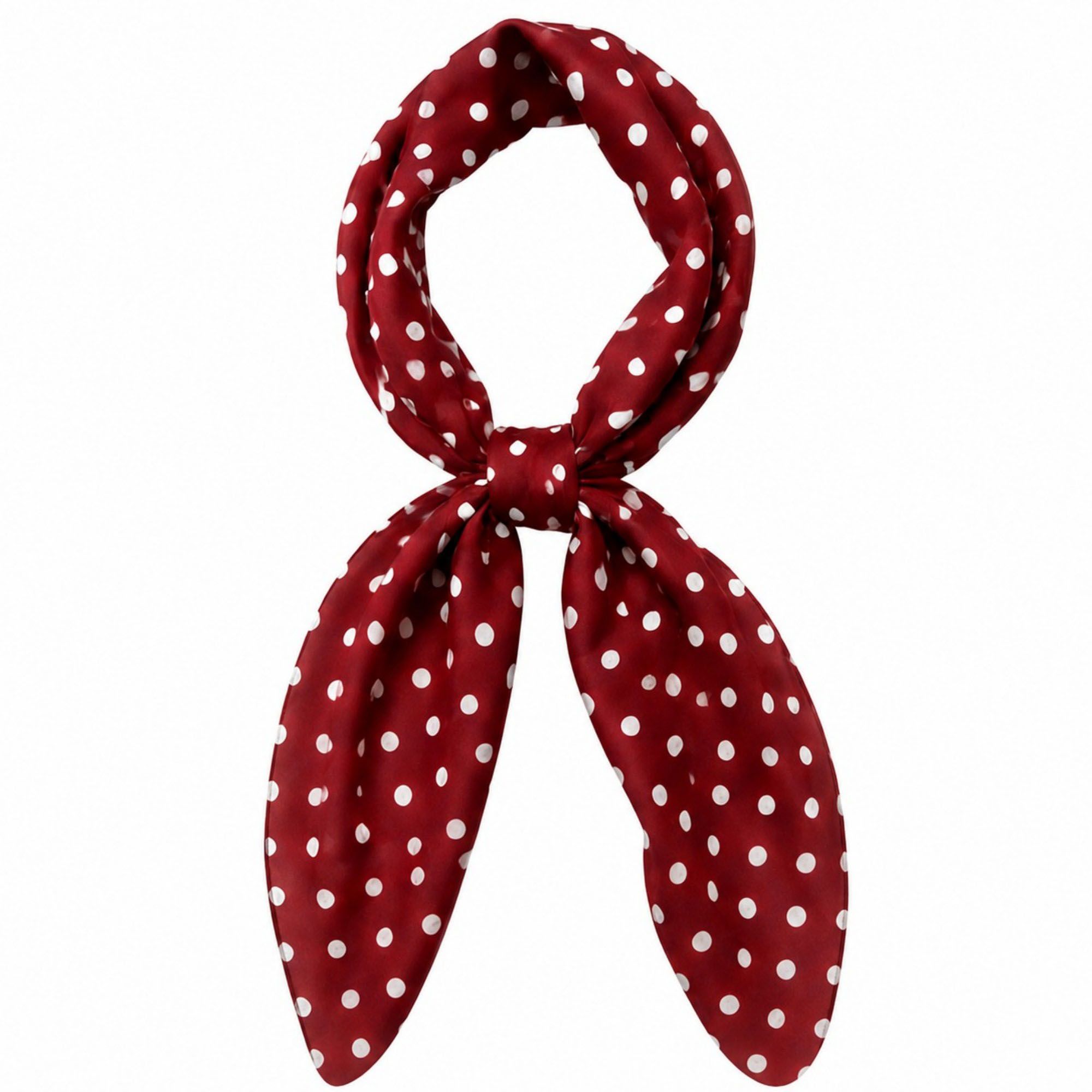 Polka Dot Skinny Neck Scarf with Pointed Ends