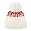 Fair Isle Pom Pom Knit Beanie Winter Cuffed Hat