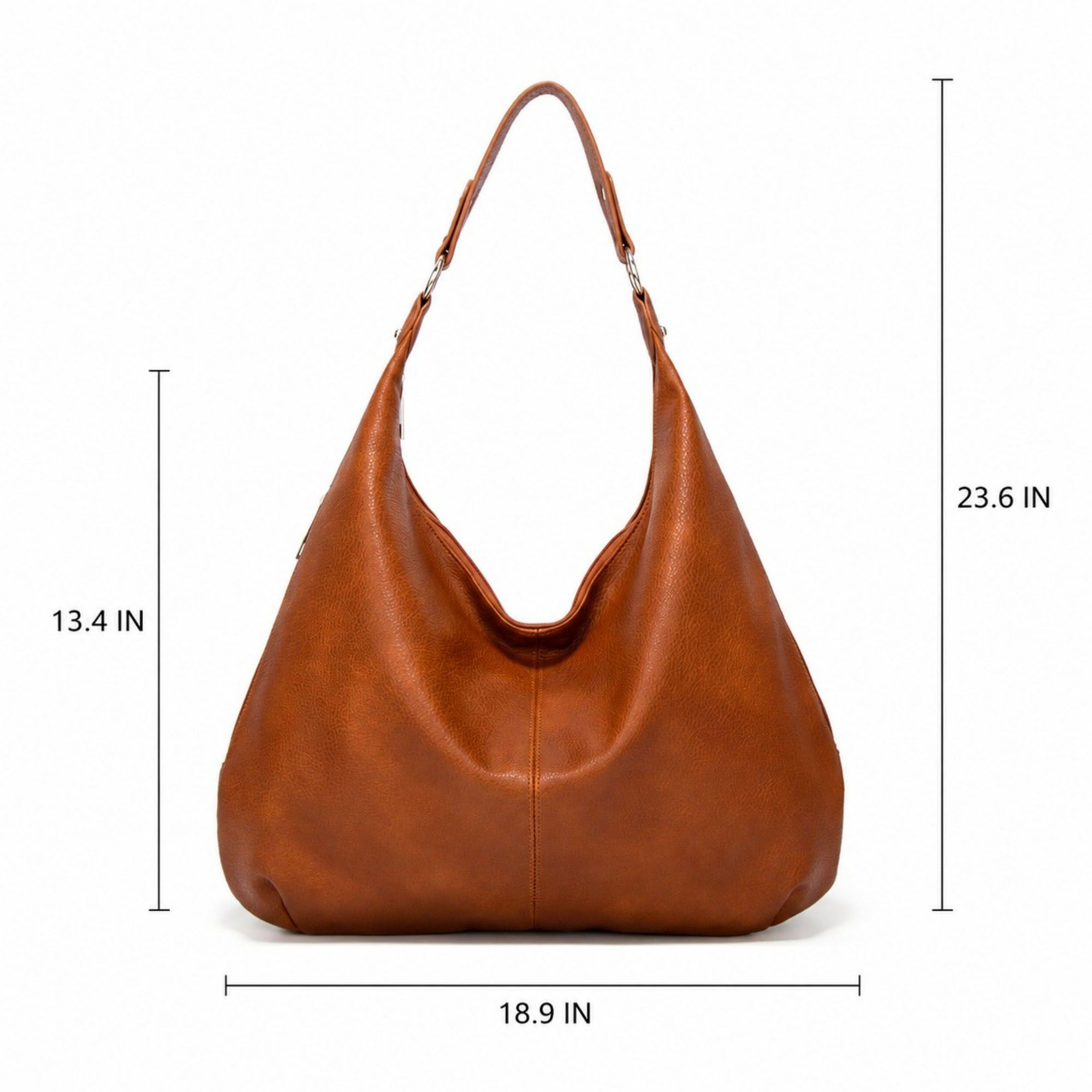 Oversized Slouchy Hobo Shoulder Bag with Adjustable Strap