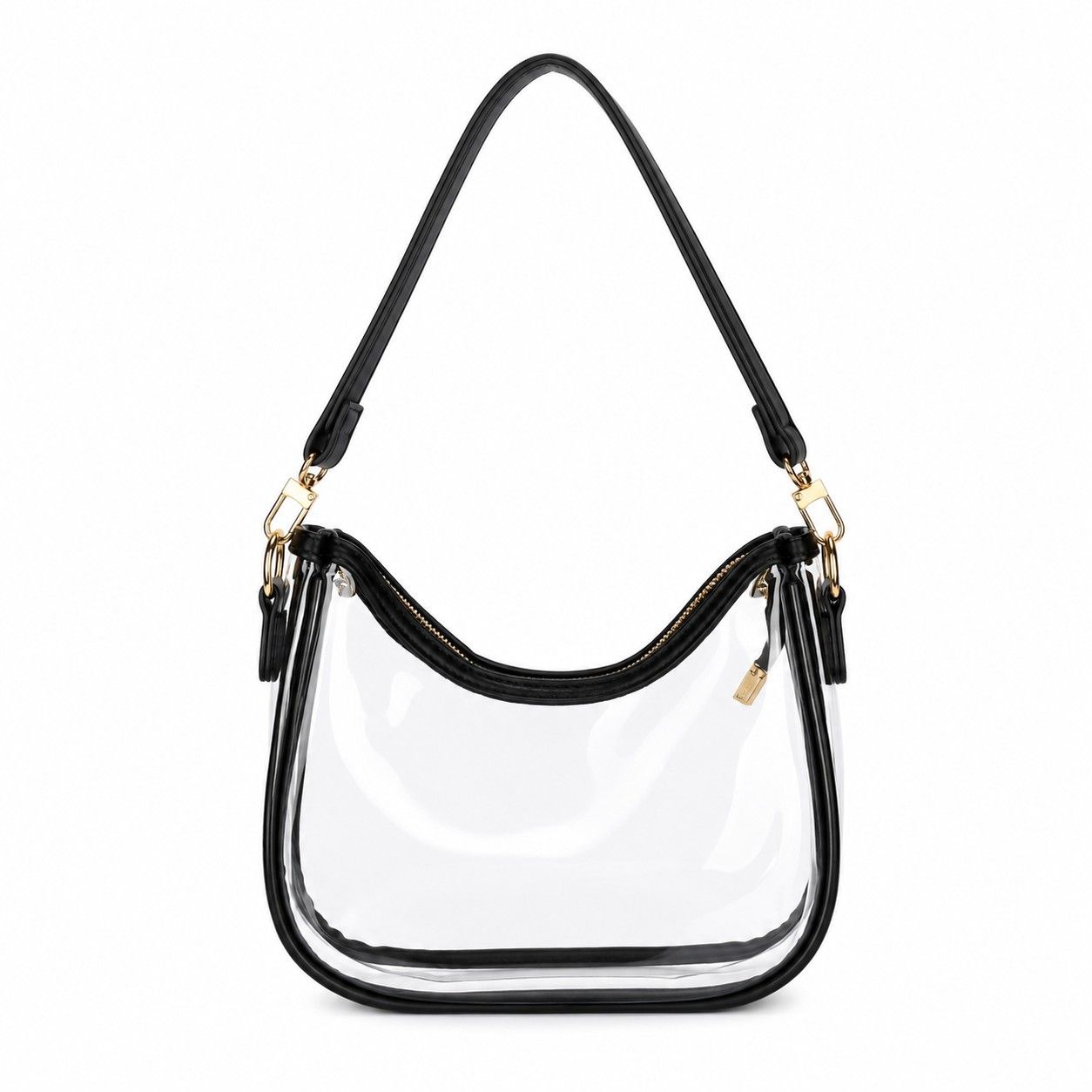 Clear PVC Crossbody Shoulder Bag with Zipper and Chain Strap