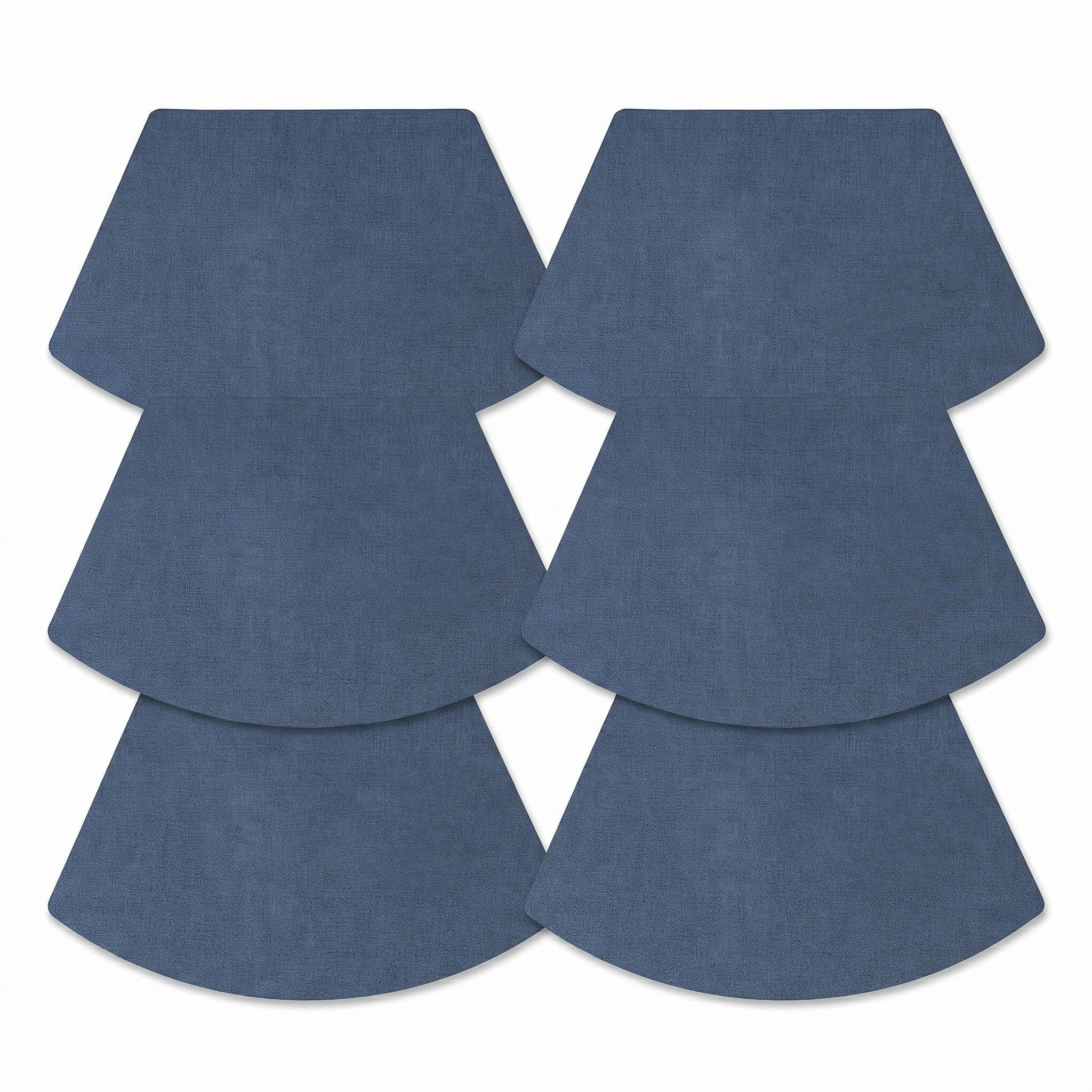 6 Piece Fan Shaped Faux Linen Placemat Set Waterproof Heat Resistant Table Mats for Dining Table