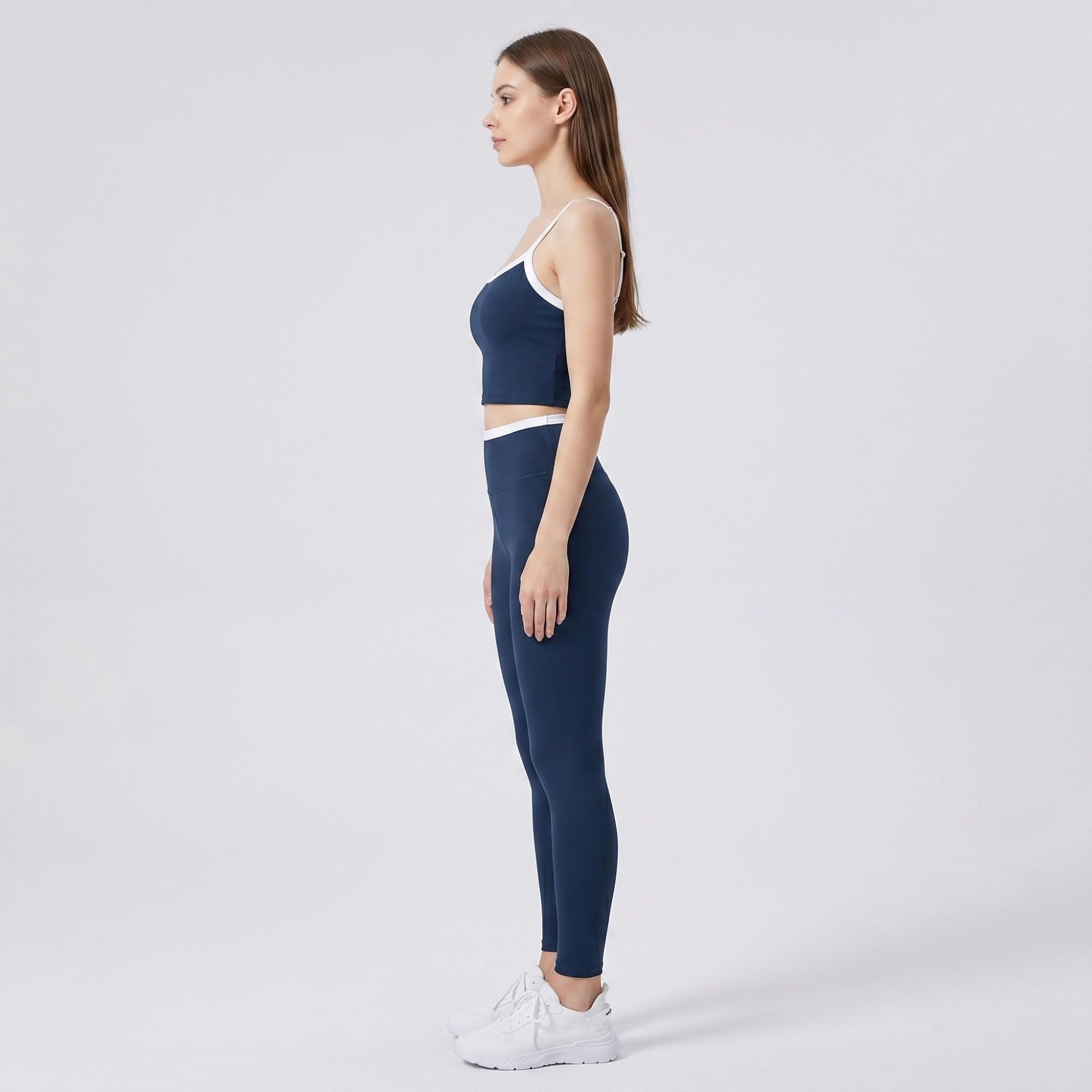 Padded Sleeveless Longline Sports Bra Tank Top Scoop Neck Workout Yoga Crop Top