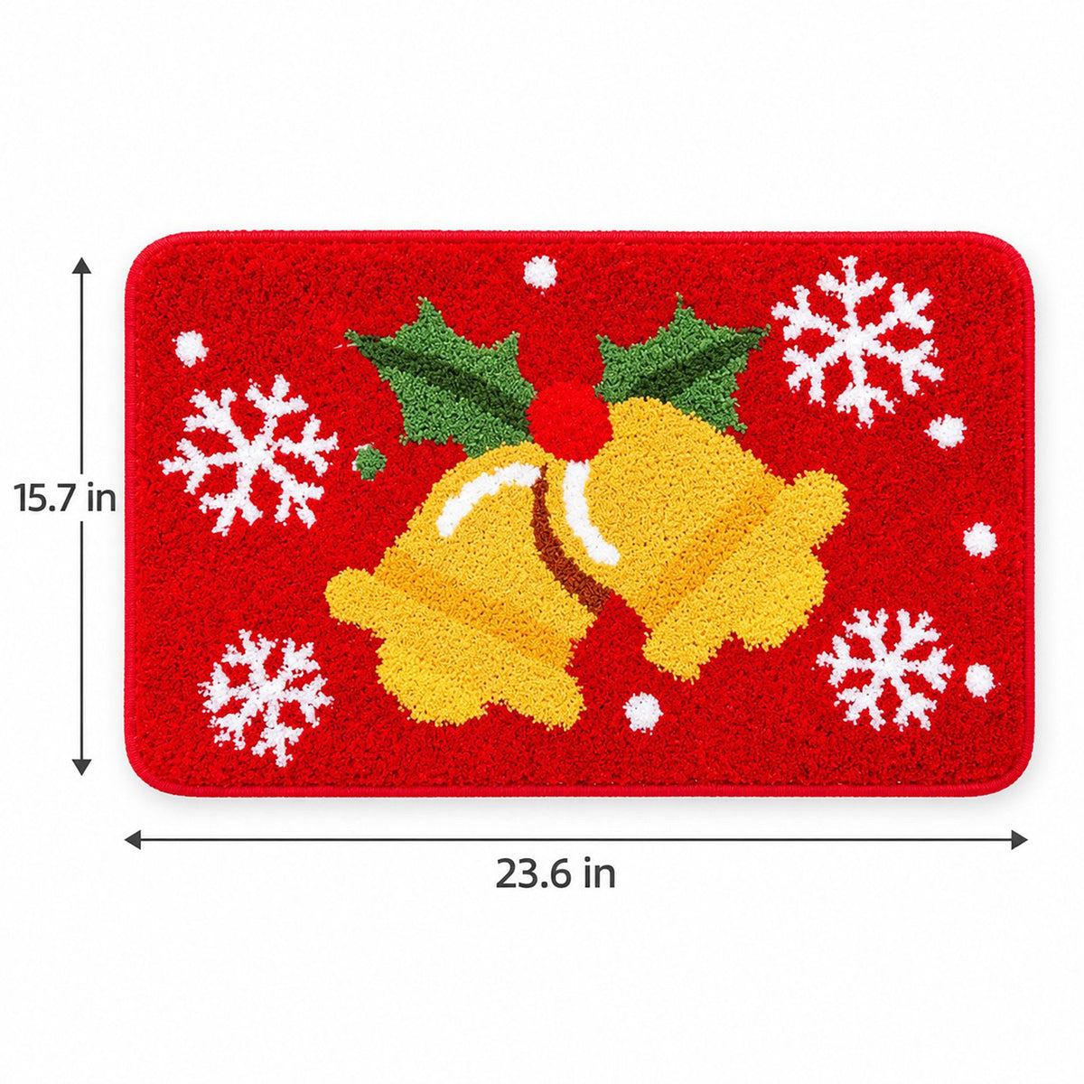 Christmas Icon Tufted Bath Rug with Nonslip Backing 15.7 x 23.6 in