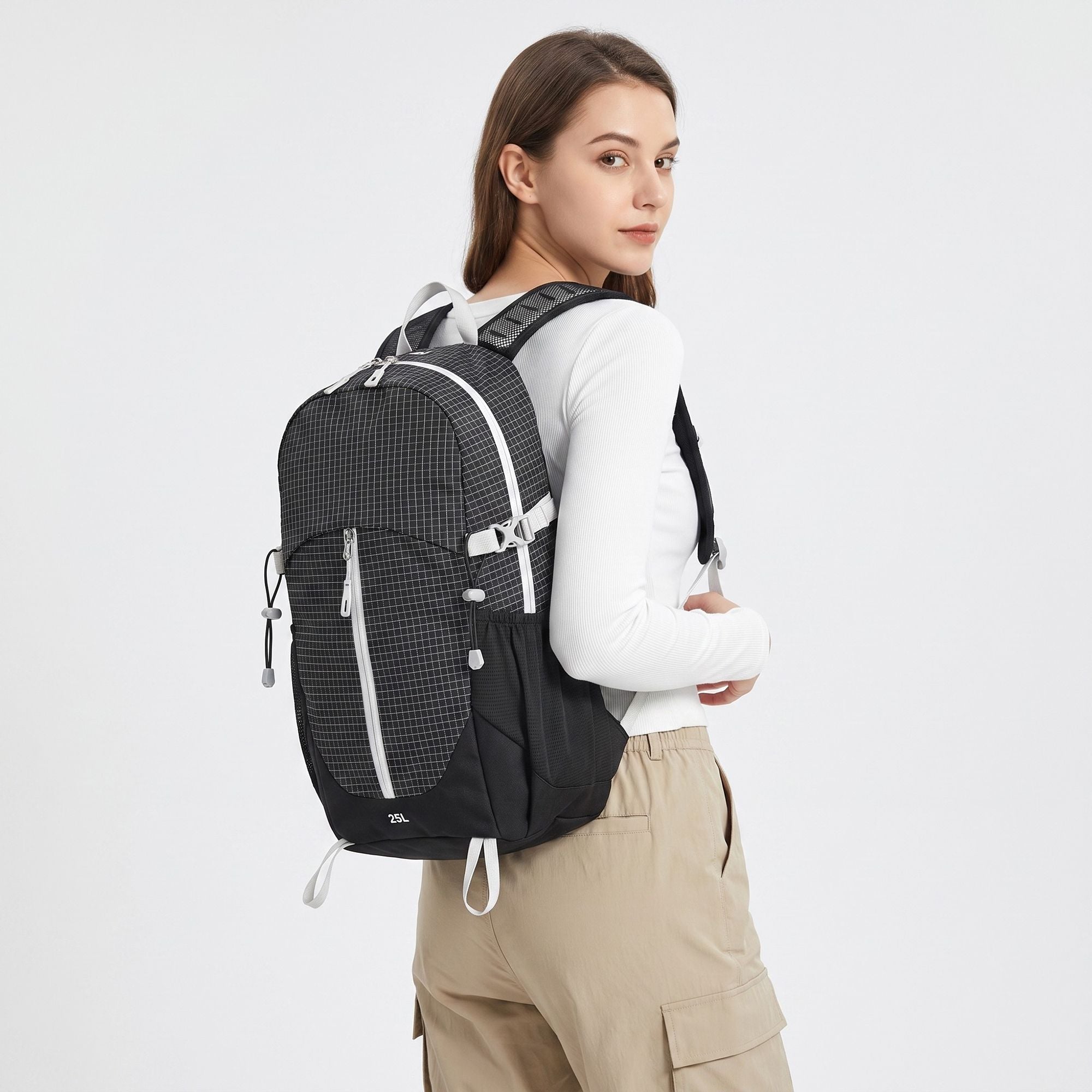 Lightweight Travel Backpack with Side Pockets Adjustable Straps Multi Pocket Design
