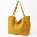 Corduroy Tote Bag Large Capacity Slouchy Shoulder Bag for Work School
