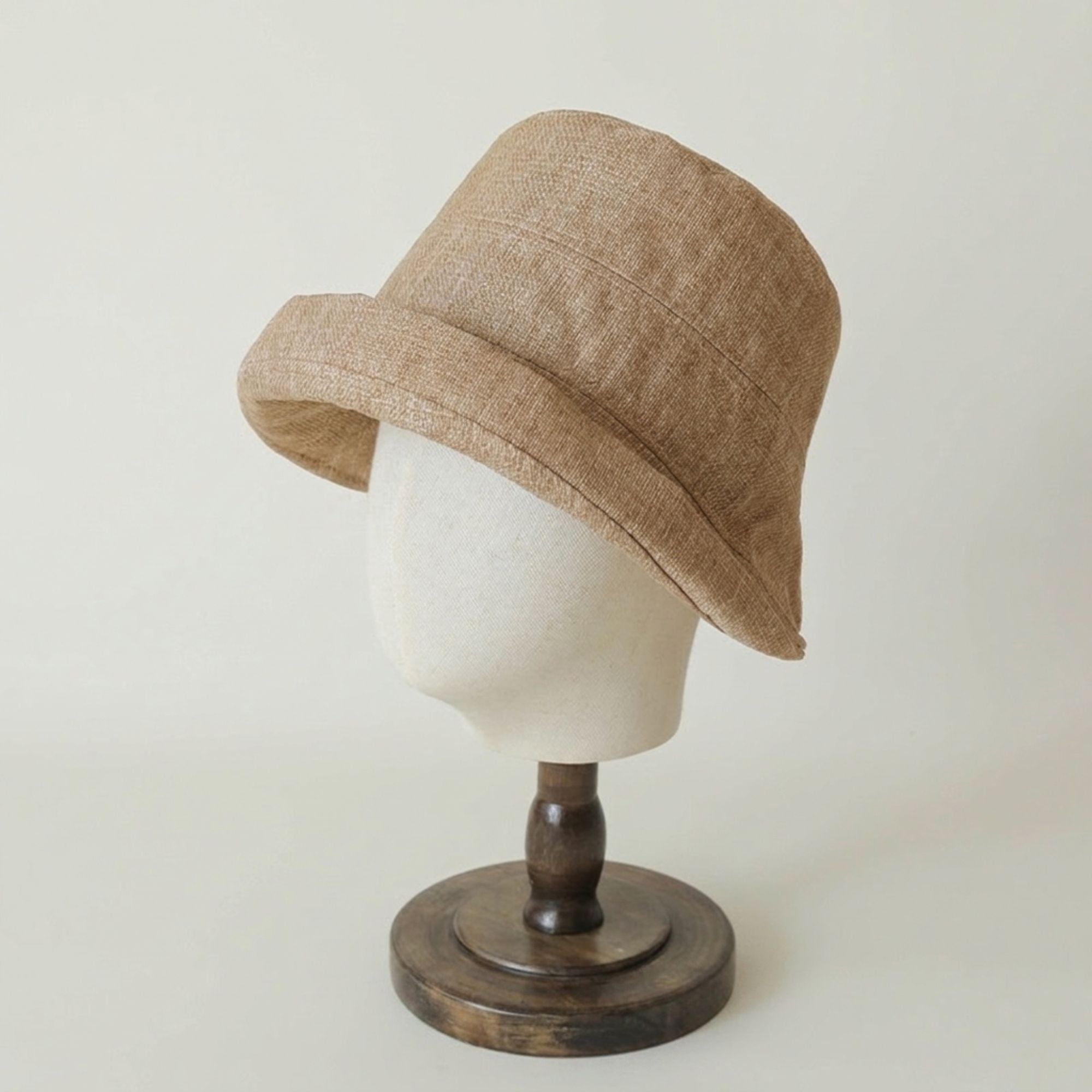 Solid Bucket Hat with Small Brim