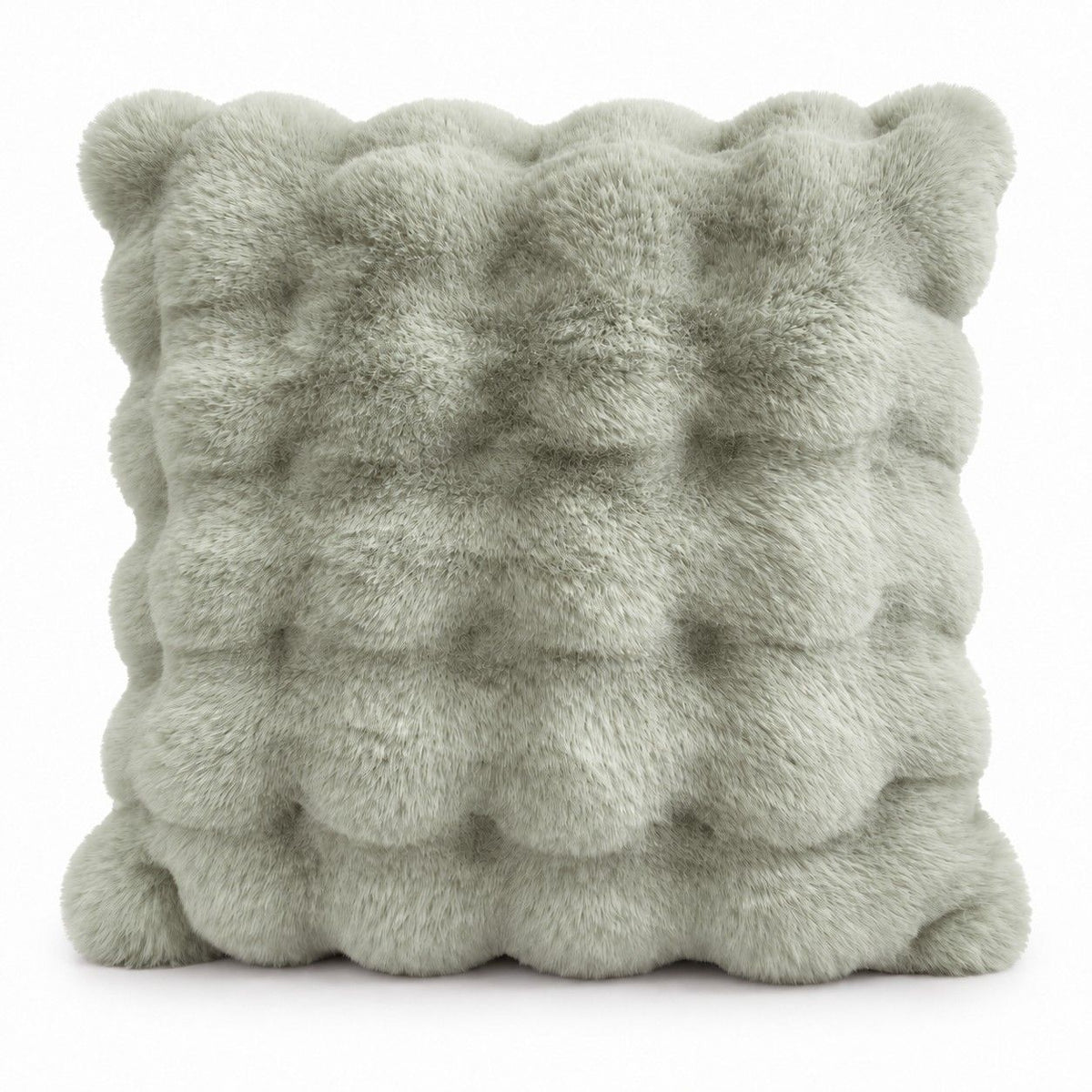 Double Sided Plush Faux Fur Throw Pillow Cover 18 x 18 Inch Bubble Texture