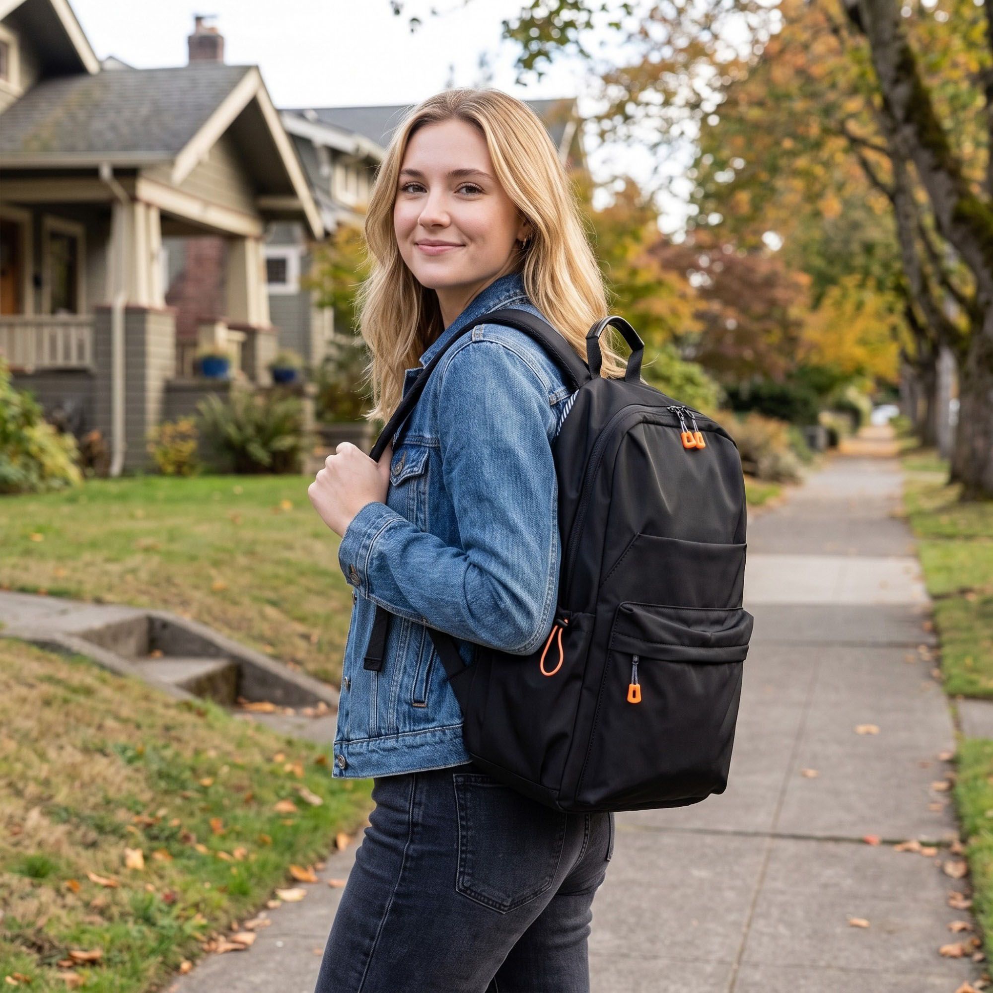 Multi-Pocket Commuter Travel Backpack with Padded Straps and Adjustable Side Pockets