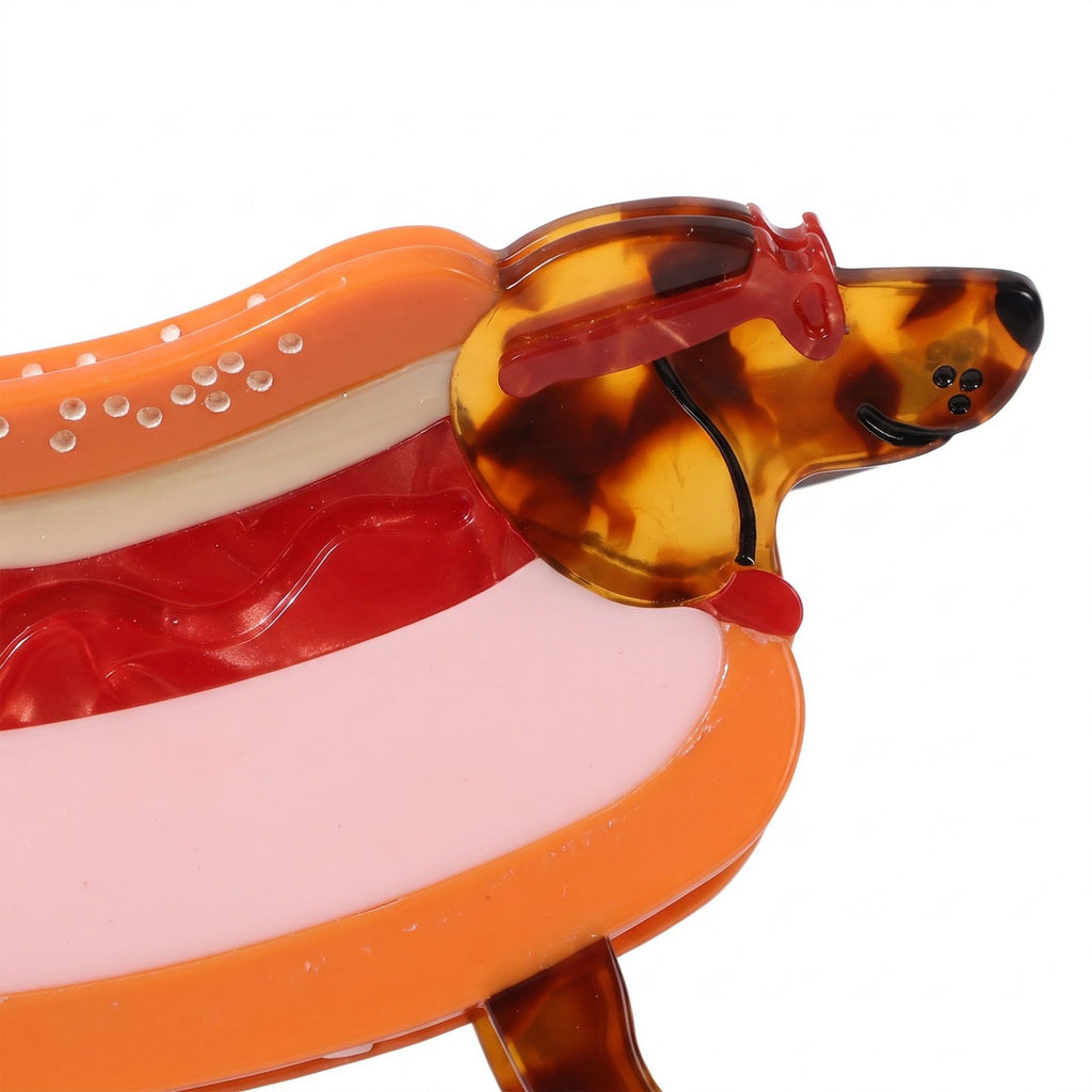 3pc Dachshund Dog Hair Claw Clip Set Tortoiseshell Puppy Hair Accessories