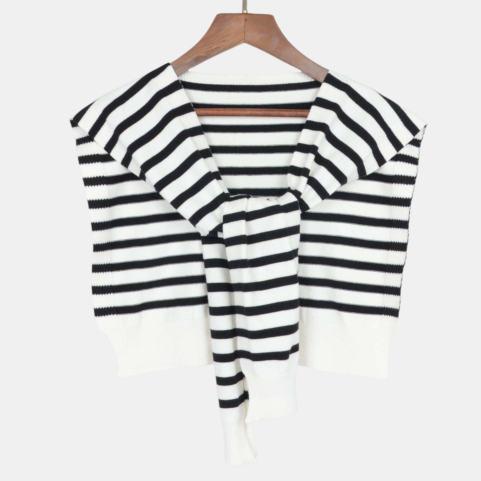 Anna-Kaci Women's Striped Knit Shoulder Sweater Accessory with Soft Lightweight Fabric 33.5x9.8 inches