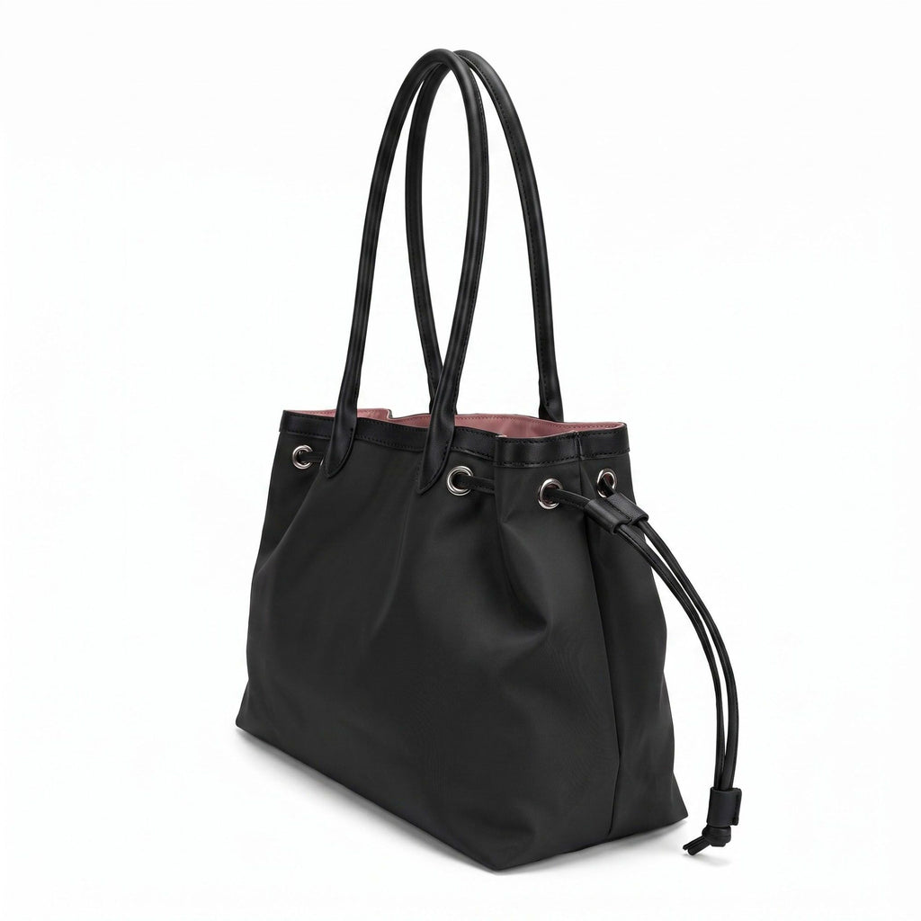 Large Drawstring Tote Bag with Double Shoulder Handles