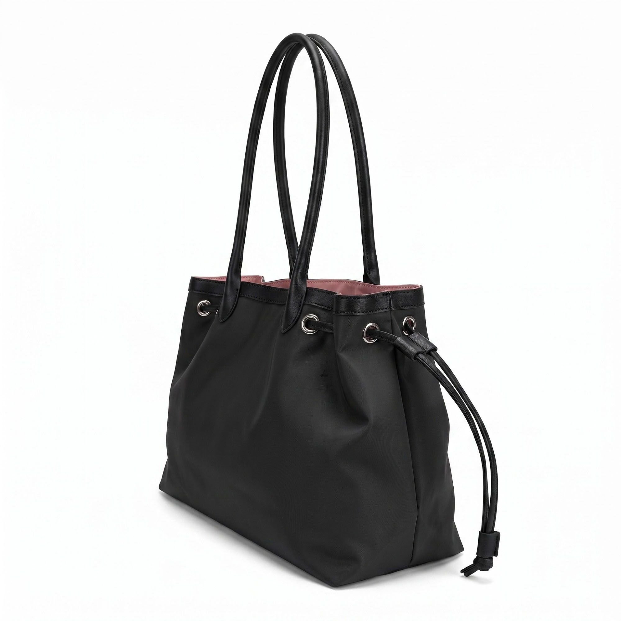 Large Drawstring Tote Bag with Double Shoulder Handles