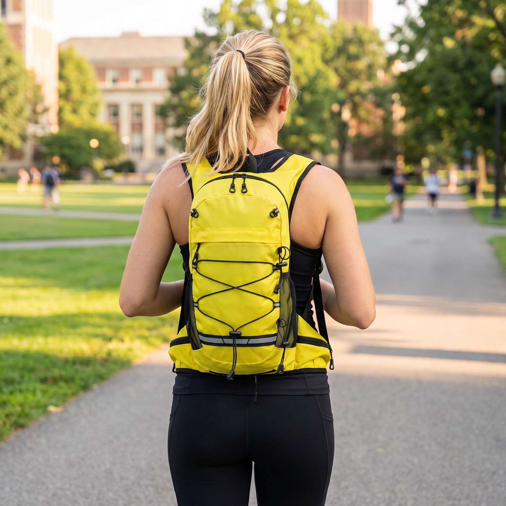 Outdoor Hiking Backpack with Bungee Cord Front Pocket Side Mesh Pockets Waist Belt