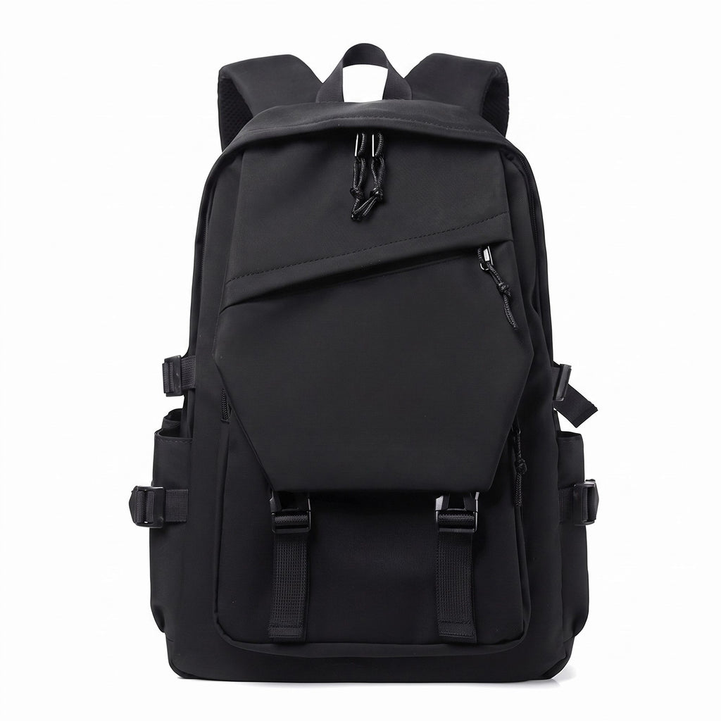 Large Laptop Backpack with Front Flap Pocket Buckle Straps Side Pockets and Padded Shoulder Straps