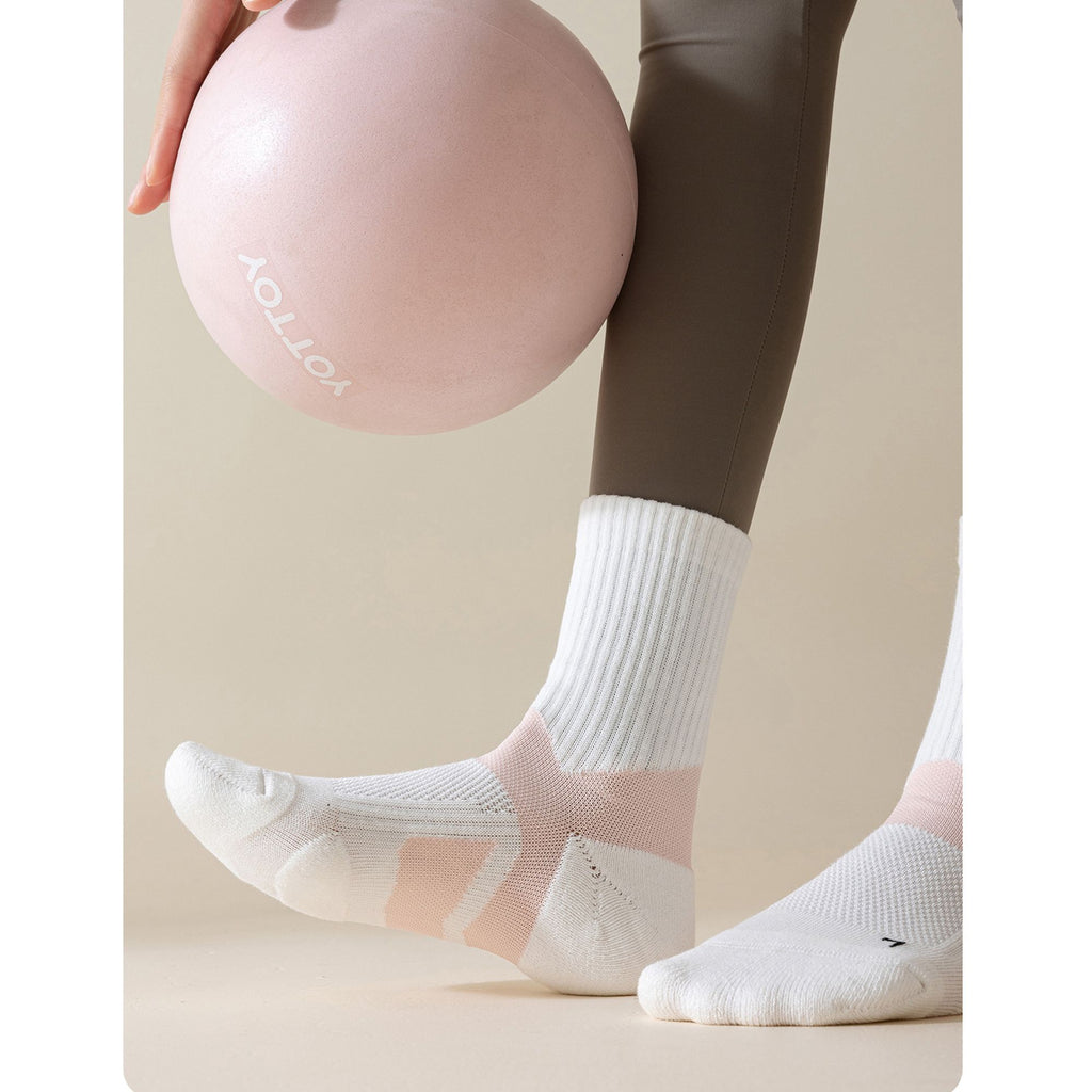 Anna-Kaci Women's 3-Pair Pack Cushioned Sports Crew Socks with Arch Support Mesh Panels and Ankle Compression
