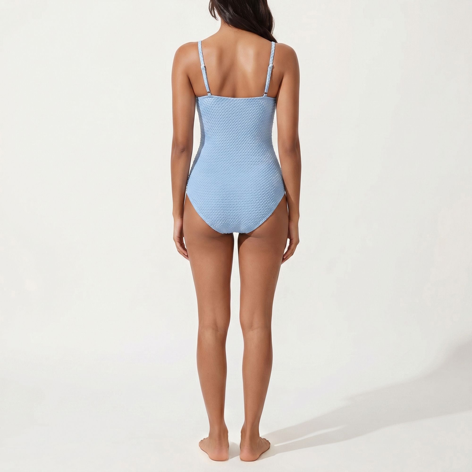 Anna-Kaci Swim Women's Maternity Ribbed One-Piece Swimsuit with Adjustable Straps and Front Ruched Detailing