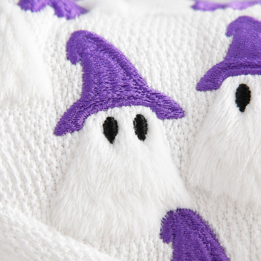 Halloween Tufted Witch Ghost Throw Pillow Cover for Couch Bed and Chair
