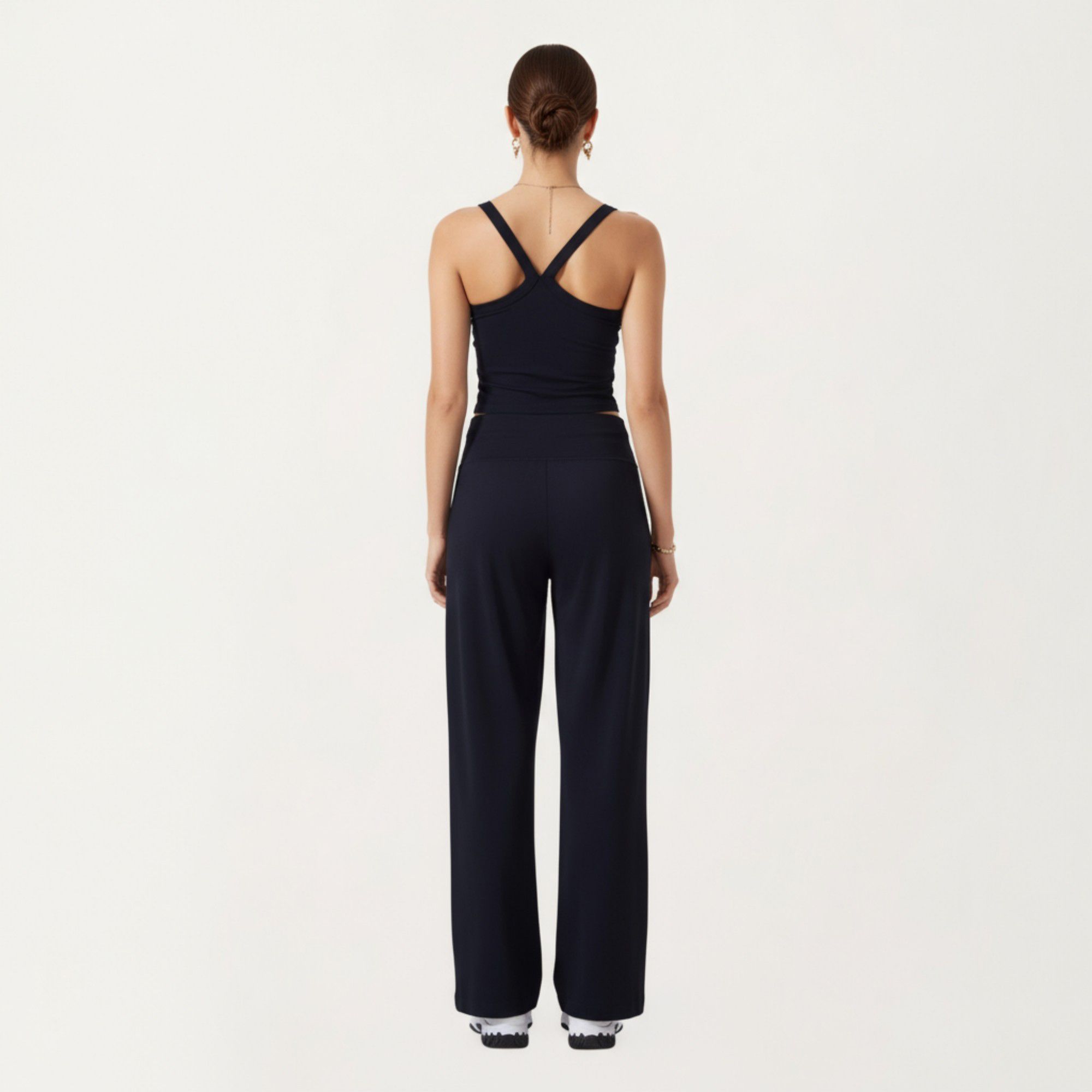 Anna-Kaci Active Women's Square Neck Ribbed Knit Cropped Tank Top with Wide Shoulder Straps