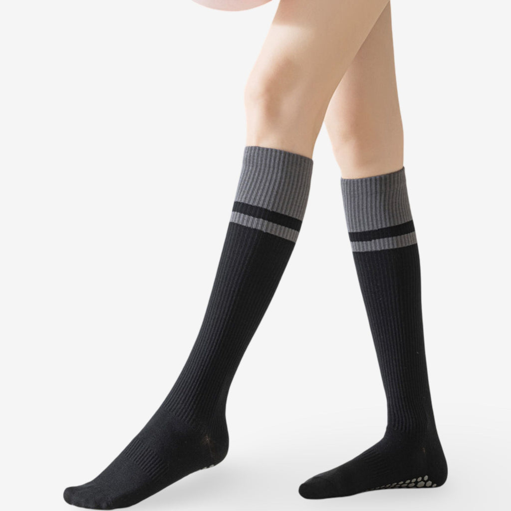 Colorblock Calf Compression Yoga Socks for Fitness and Pilates 3 Pack