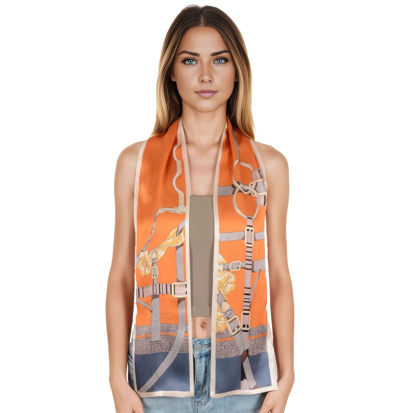 Anna-Kaci 100% Silk Scarf Long Headscarf Neck Shawls Hair Wraps for Women