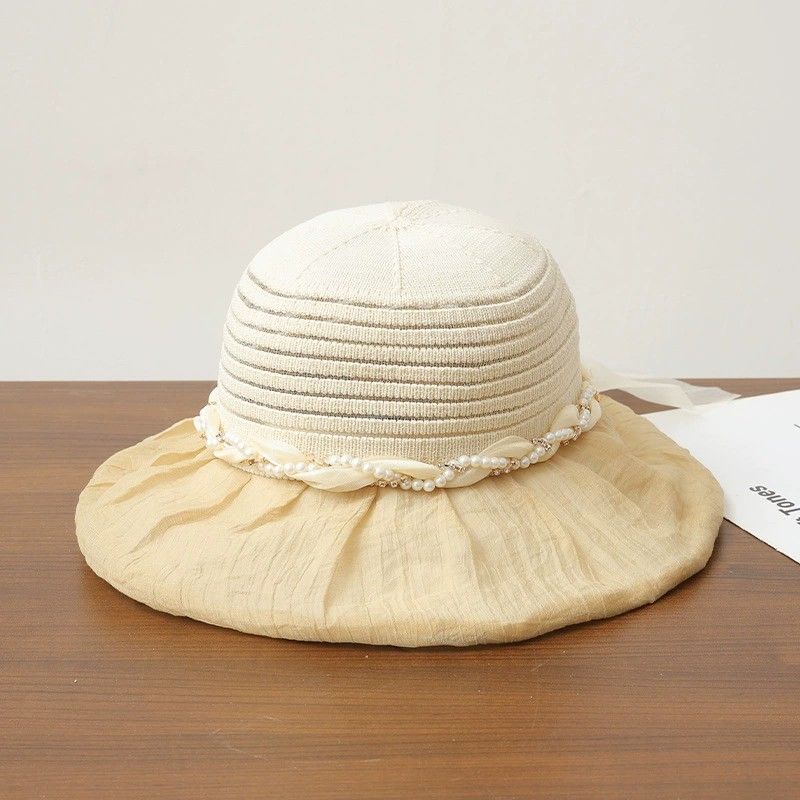 Anna-Kaci Womens Wide Brim Straw Sun Hat Elegant Beach Vacation Hat Lightweight Breathable Summer Hat
