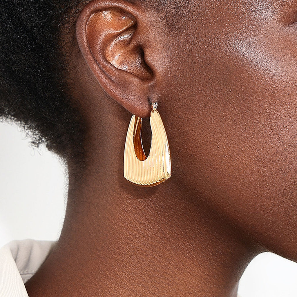 Women's Textured Geometric Hoop Earrings