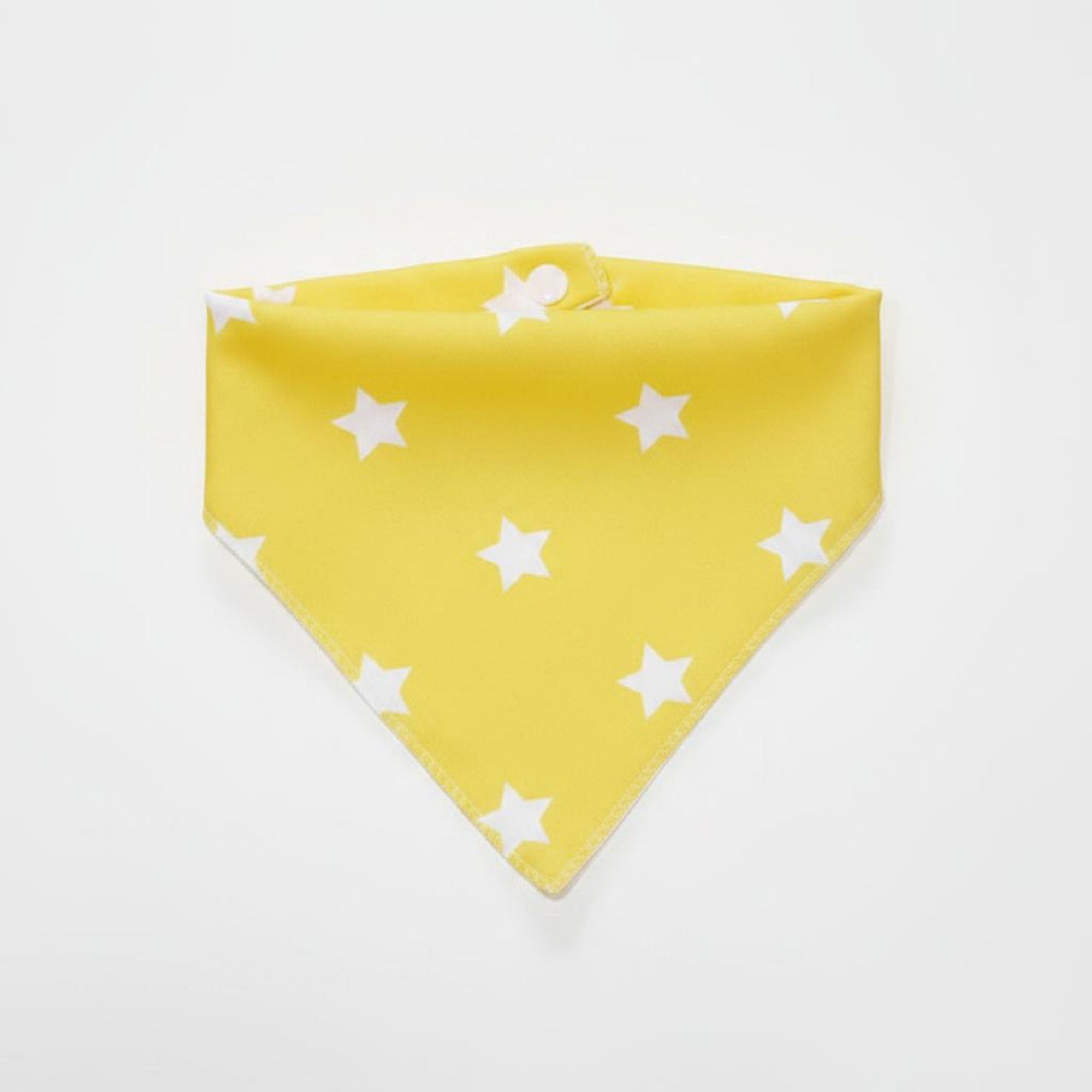 Dog Bandana Scarf Yellow with Black and White Pattern Pet Neck Accessory