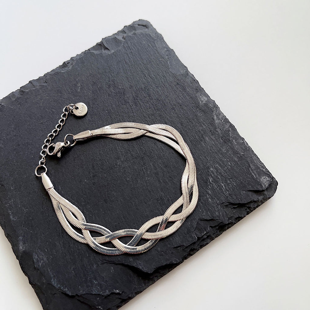 Women's Titanium Steel Braided Bracelet Adjustable Chain for Minimalist Daily Styling